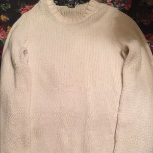 GAP Womens M White Long Sl Cotton Crewneck Sweater